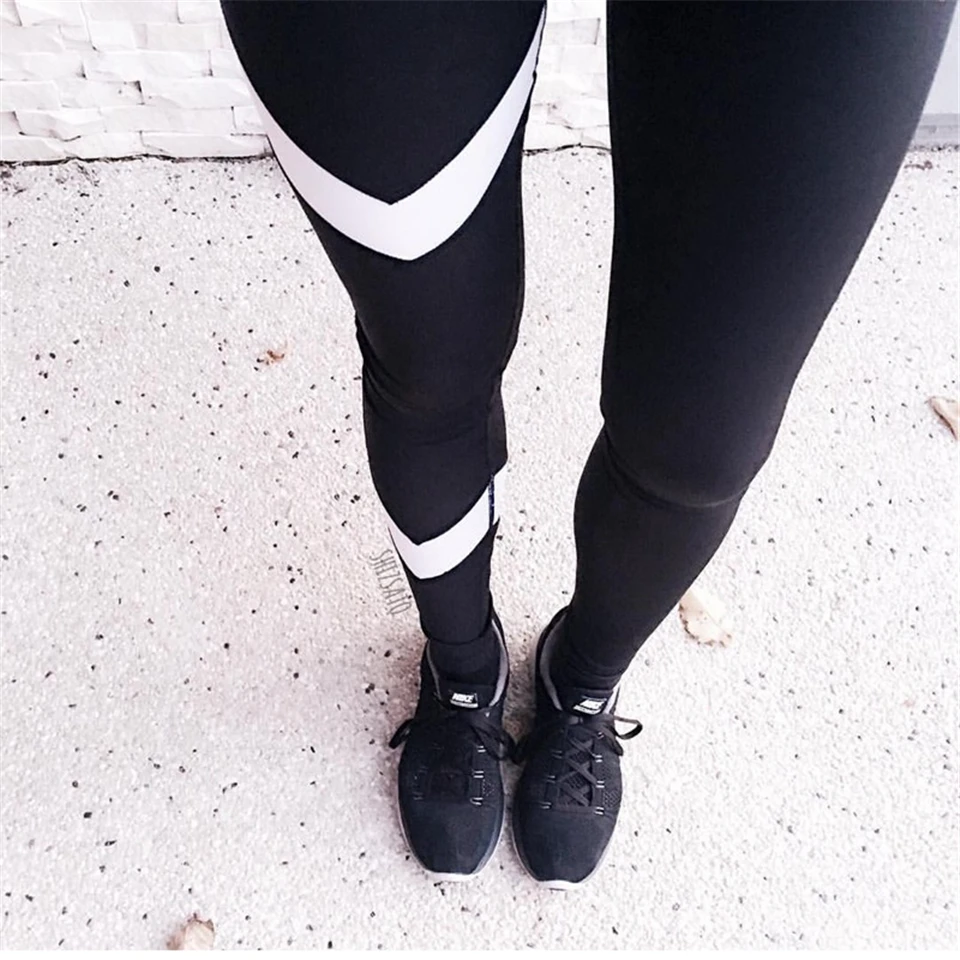 

Yoga Pants Women Leggings S-XL Slim Stretch Sport Yoga Leggings Running Tights Gym Training Leggins Sportswear Striped Pants