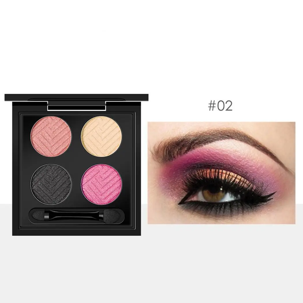 Новая палитра теней для век с двойным черным 4x2 5g 4 цвета Shimmer/Brush| |