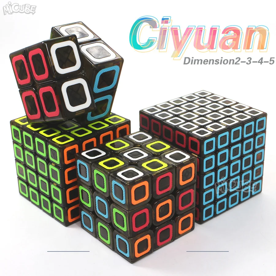 Qiyi Cube 2x2 3x3 4x4 5x5 Ciyuan волшебный скоростной куб прозрачный черный размер игрушки для