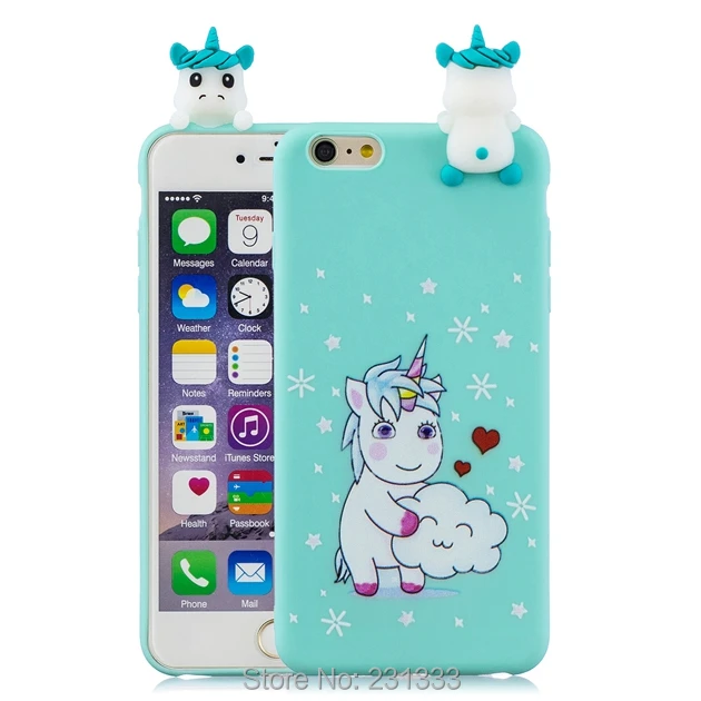 Мягкий ТПУ чехол C ku 3D с рисунком единорога панды для Iphone X XS MAX XR 8 7 PLUS I7 6 6S SE 5 5S Xiaomi
