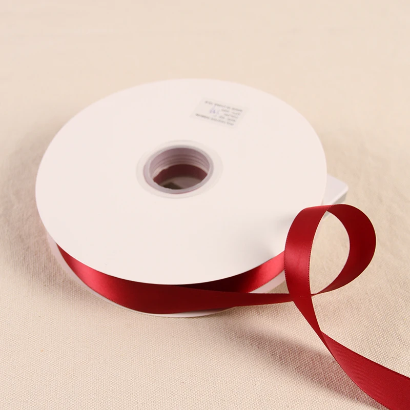 100 ярдов винно-красный цвет тканевые ленты шелковая атласная лента ручной работы