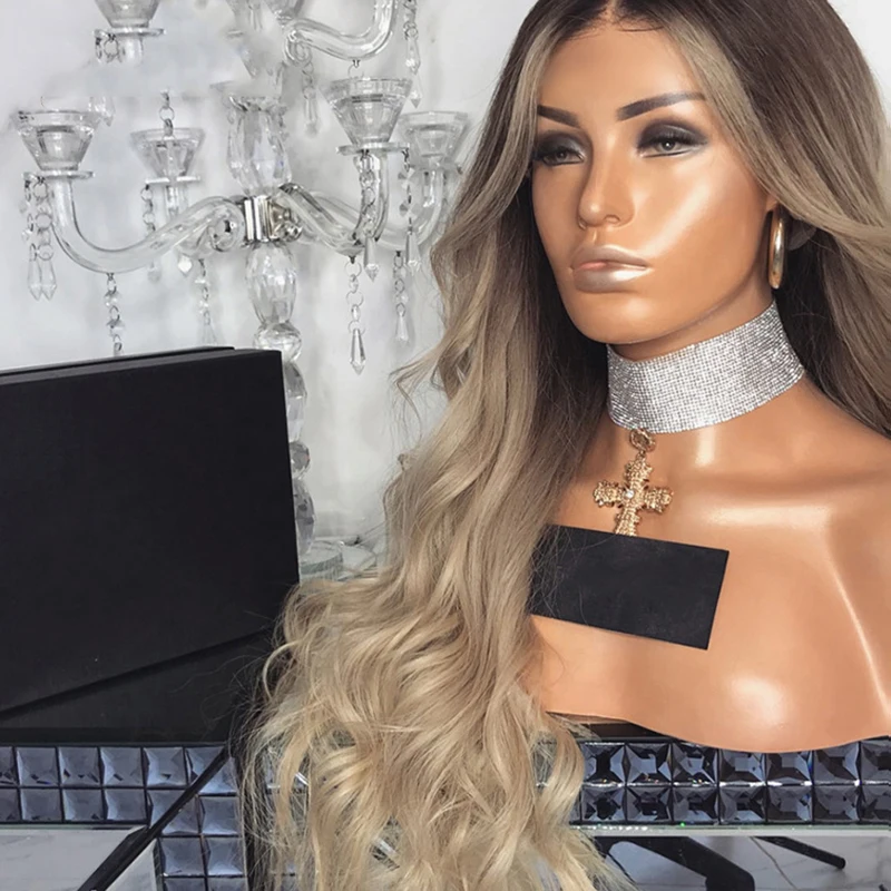 Горячие женские модные волнистые вьющиеся длинные искусственные волосы полные