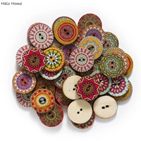 50100pcs painted round wood buttons for handwork sewing scrapbook clothing crafts accessories card decor 15 25mm