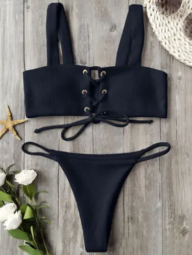 Женский комплект бикини треугольный купальник бандаж для купания женский летний