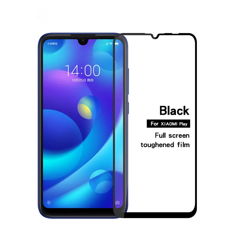 Закаленное стекло с полным покрытием для Xiaomi Play Защитное экрана черное 9H