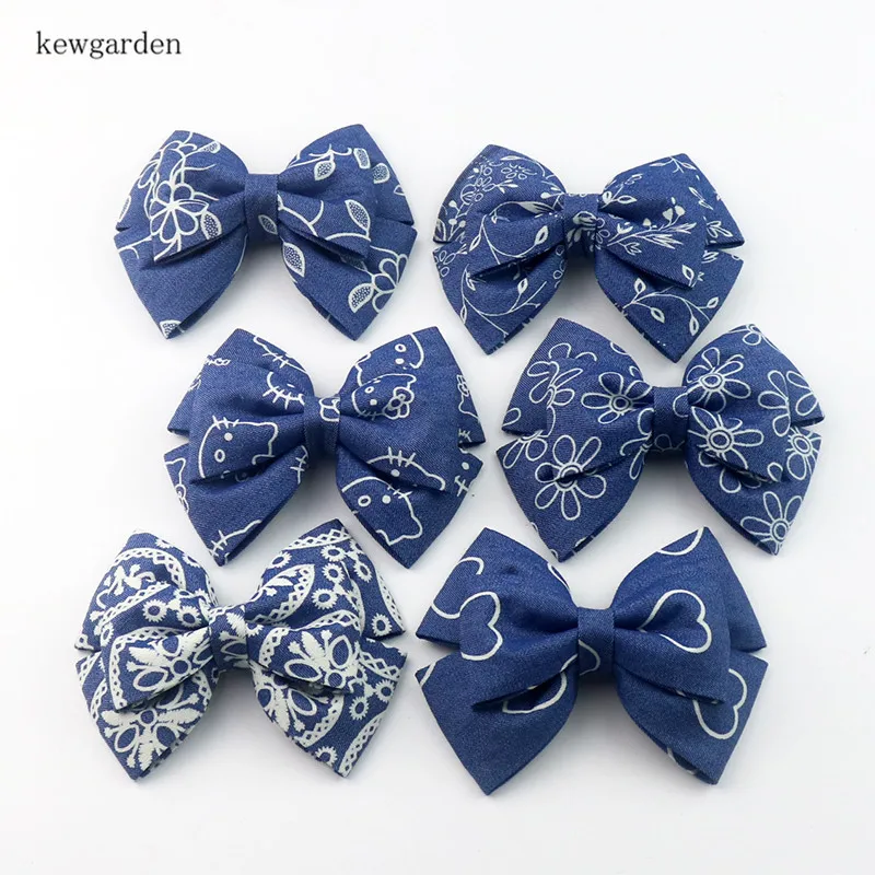 Kewgarden 38 мм 1 1/2 &quotджинсовая синяя лента с цветочным принтом для кошки бриллиант DIY