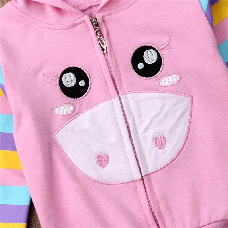 Кофта с капюшоном для маленьких девочек толстовка единорогом кофта одежда милая