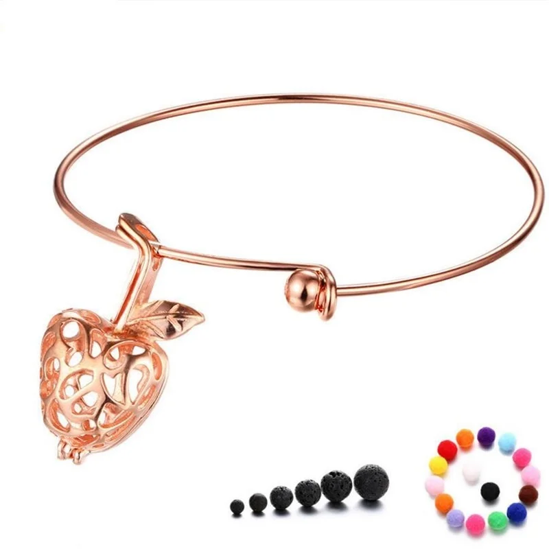 Полые Apple открытый медальон талисманы аромат эфирные масла диффузор браслет 5 шт.