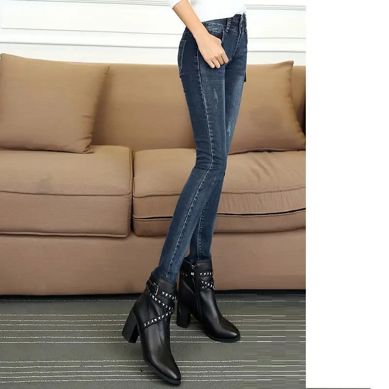 Высокая талия рваные Roupa Kot Donna Boyfriend Pantalon Femme джеггинсы для женщин хлопок Rok Uzun