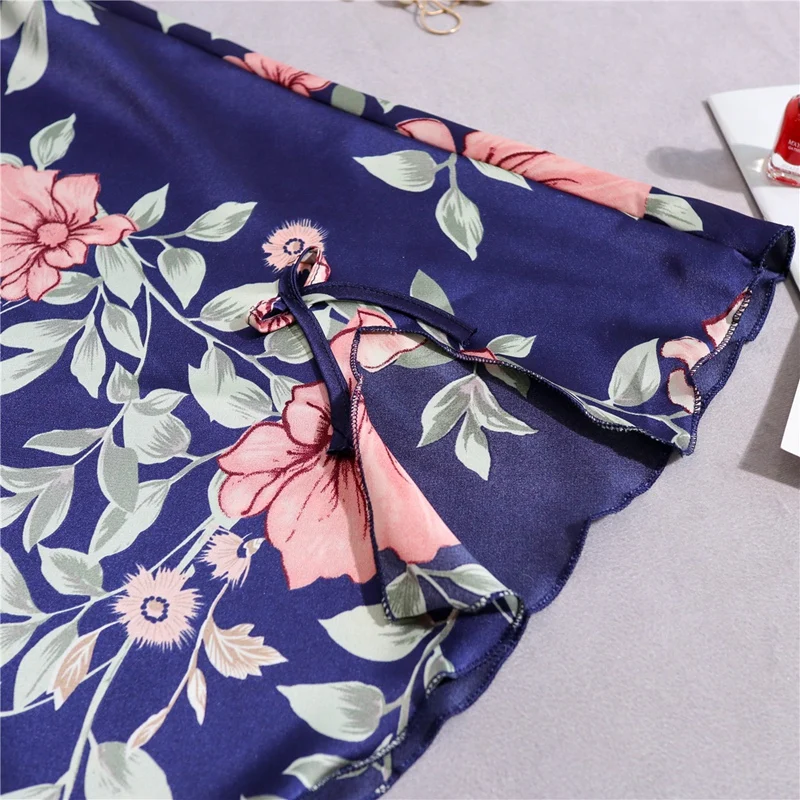 Nightdress Sexy Lingerie Lace Dress Female Nightgown Sleepwear Spandex print flower night gown sexy sleepshirts Nightie Women | Женская
