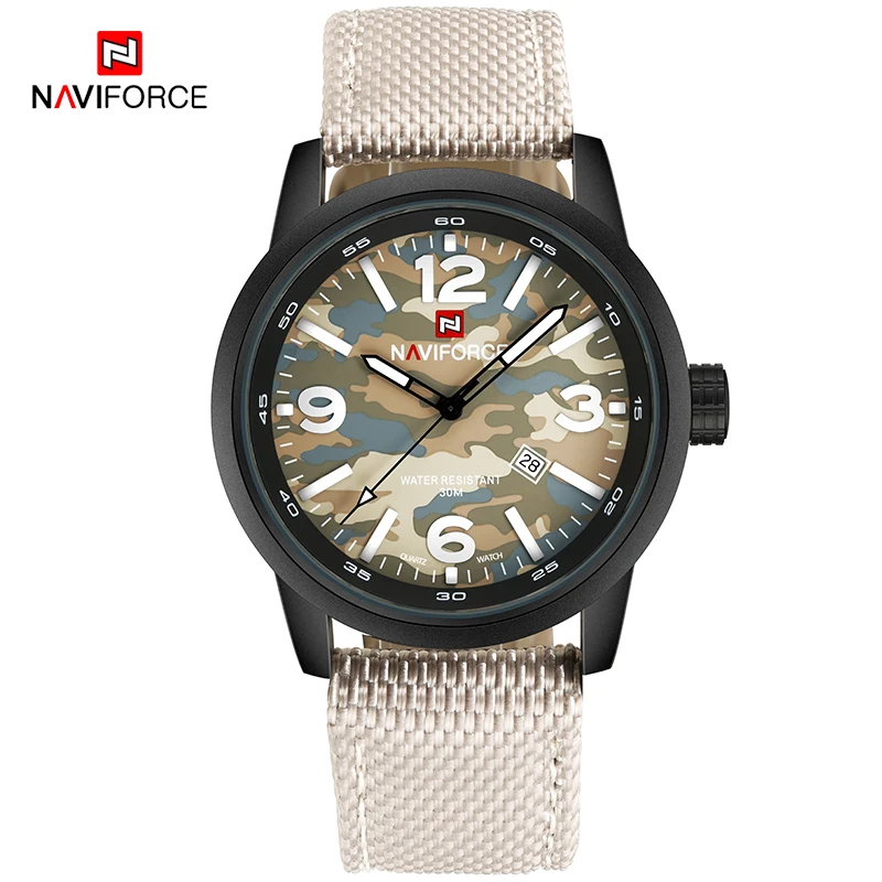 NAVIFORCE мужские роскошные спортивные и фирменные часы военные Кварцевые