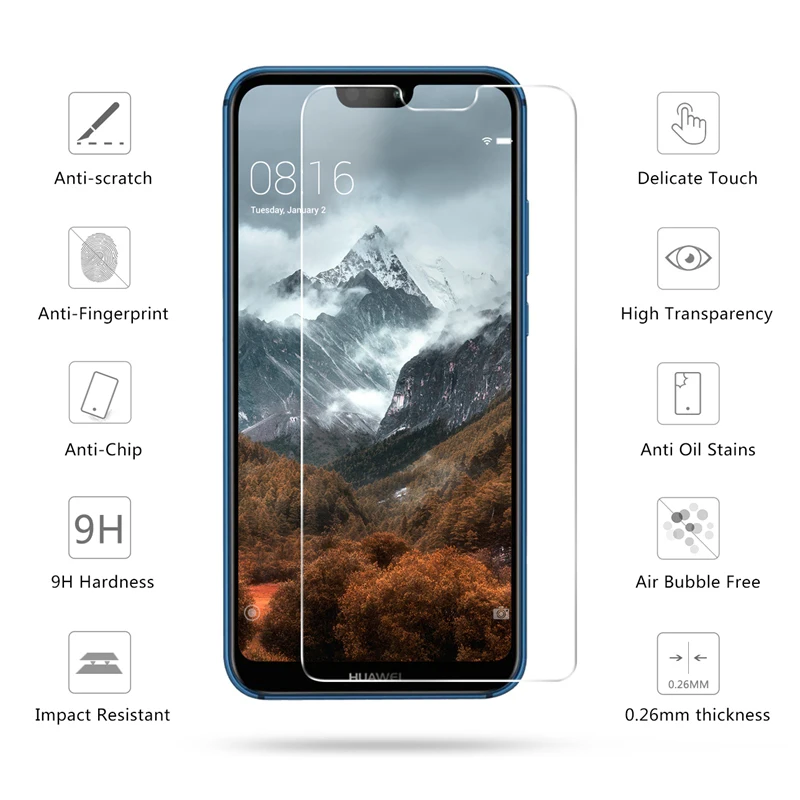 Защитное стекло для huawei p20 lite защитное p 20 plus psmart 2.5d закаленное стекло|Защитные