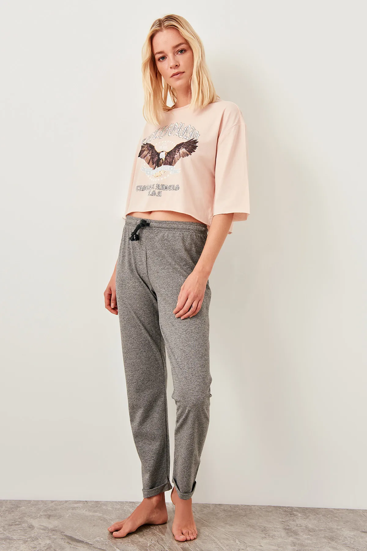 Trendyol Jogger серый спортивный костюм низ брюки THMSS19BX0063|Штаны для сна| |
