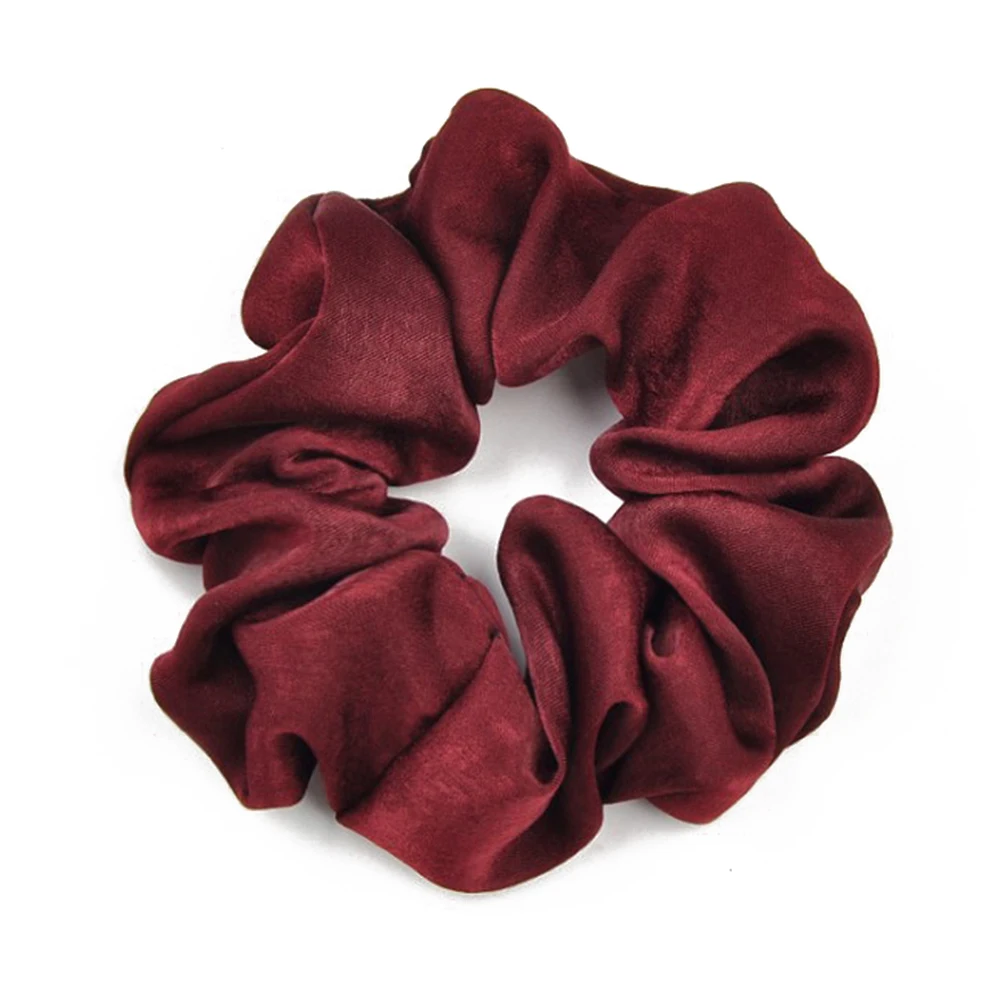 

New arrival Fashion women lovely satin Hair bands bright color hair scrunchies girl's hair Tie Accessories Ponytail Holder