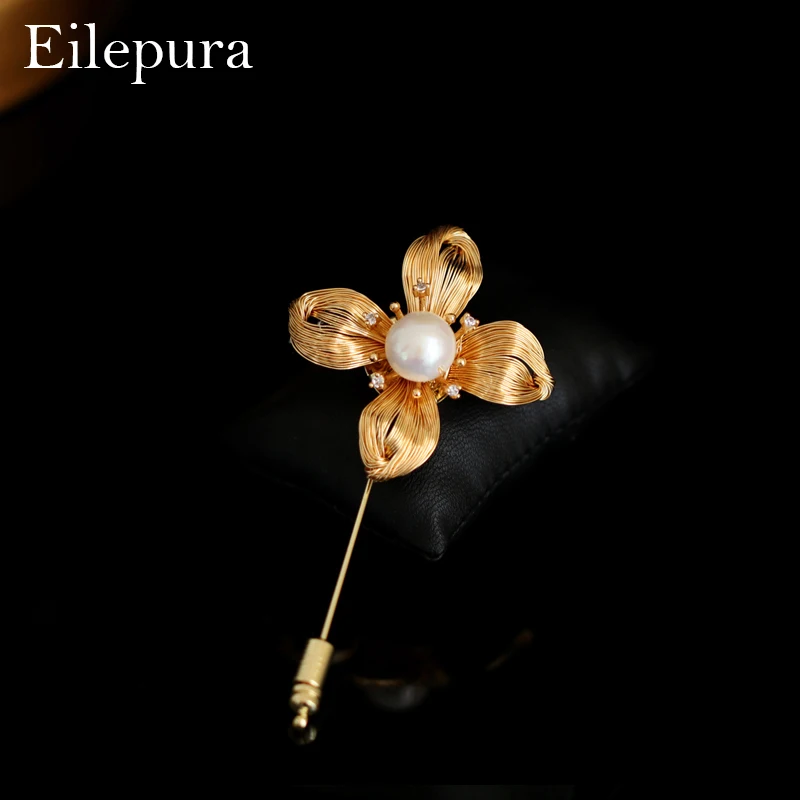 Женская жемчужная брошка Eilepura из натуральной пресной воды в стиле барокко для