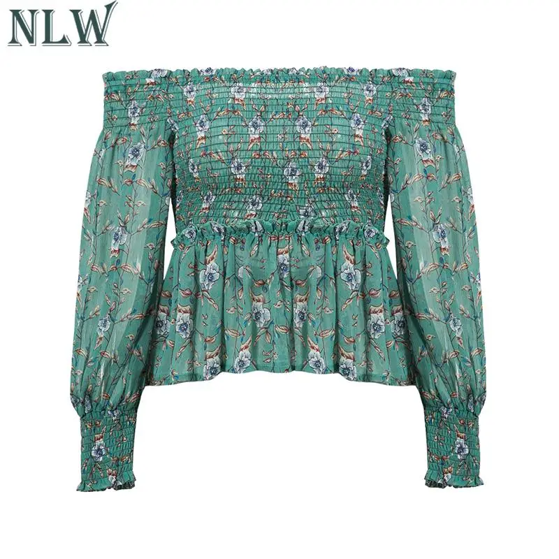 NLW Лето 2019 г. пикантные с открытыми плечами женские короткие топы и блузка модный