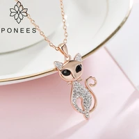 ponees new fashion kids jewelry elegant cat pendant necklace for girls attractive animal necklaces jewelry