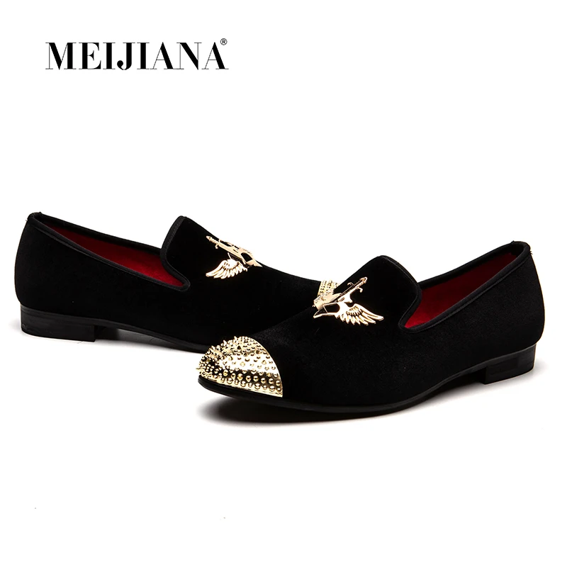 Мужские лоферы с металлической пряжкой MEIJIANA кожаные повседневные туфли ручной