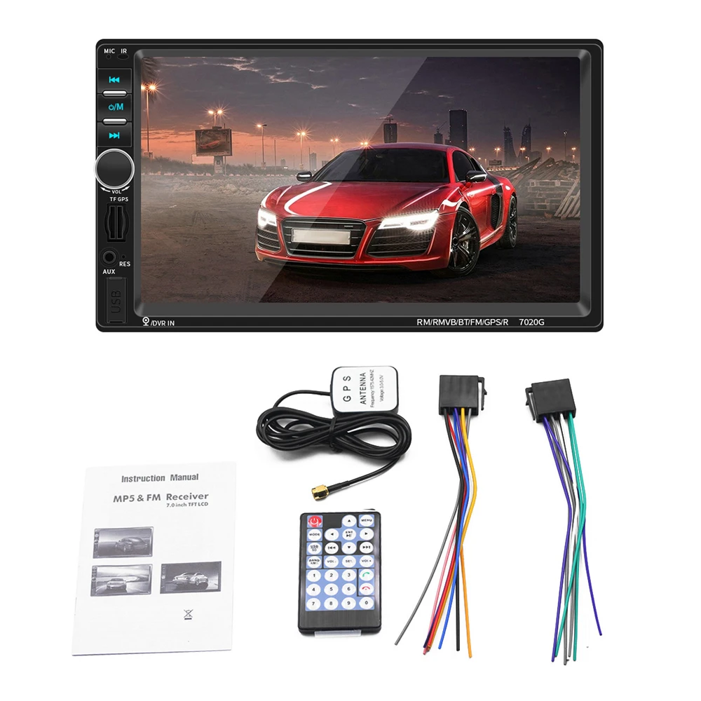 Автомагнитола HEVXM 7020G 7 дюймов 1 DIN сенсорный экран 1024*600 DVD MP5 видеоплеер + задняя