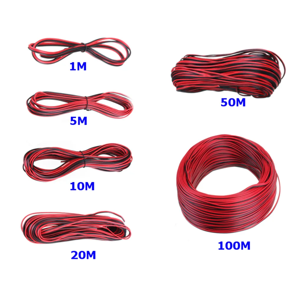 2 контактный 10 м/50 м/100 м свет 3528 провод удлинительного кабеля 20AWG разъем