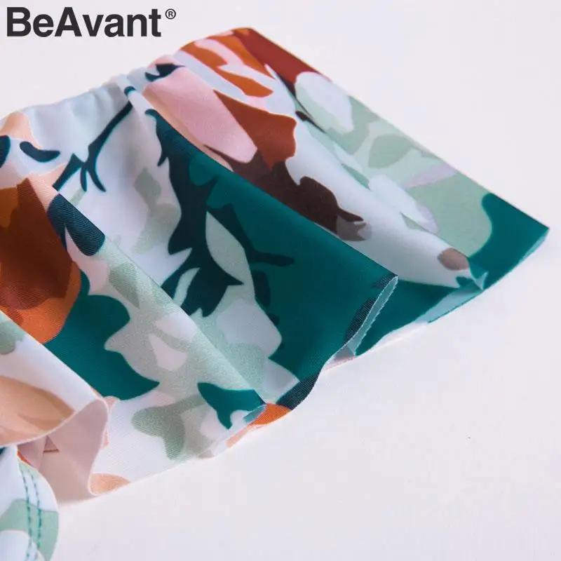 Женский купальник на одно плечо BeAvant винтажный с цветочным принтом и оборками