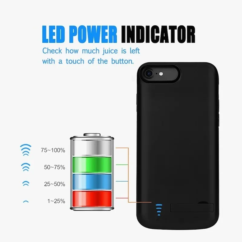 Внешний аккумулятор Ext power 5500 мА/ч чехол для IPhone 6 6s 7 8 перезаряжаемый расширенная
