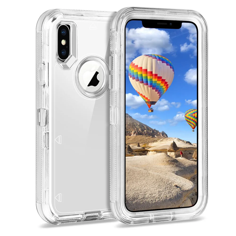 Защитный чехол Jetjoy для iPhone Xs Max/XR/X 360 прозрачный из поликарбоната и ТПУ|Бамперы| |