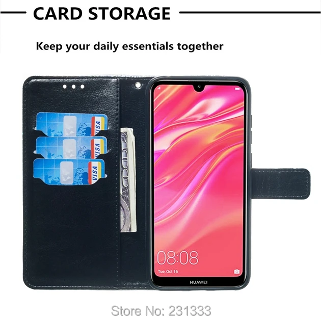 Кожаный чехол-кошелек C-ku с блестками для Huawei Y7 2019 P30 PRO MATE 20 Honor 10 Lite 7A 8A чехол ID