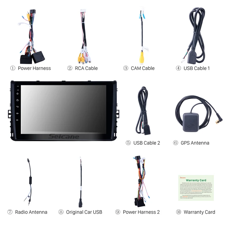 Автомагнитола Seicane 2DIN Android 8 1 9 дюймов GPS для 2018 VW Volkswagen универсальная Polo Golf Passat b5 b6 t4