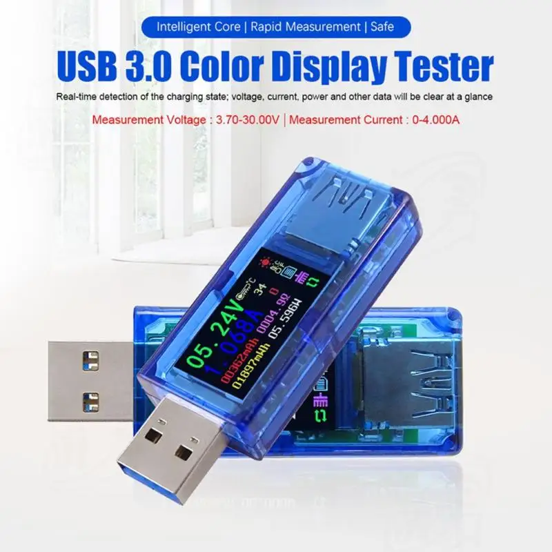 Тестер емкости напряжения тока USB 3 0 IPS тестер HD цветной экран Амперметр батарея