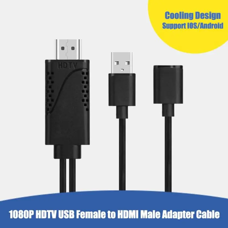 Конвертер 2021USB Мама в HDMI совместимый папа 1080P HD TV цифровой AV адаптер кабель