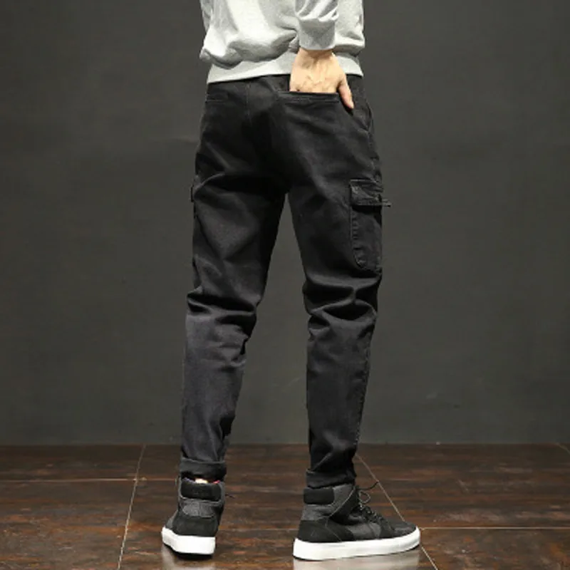 New Arrival Spring Autumn Jeans Men Large Size Loose Solid Fashion Mid Harem Pants Zipper Fly Full Length Bargain Price