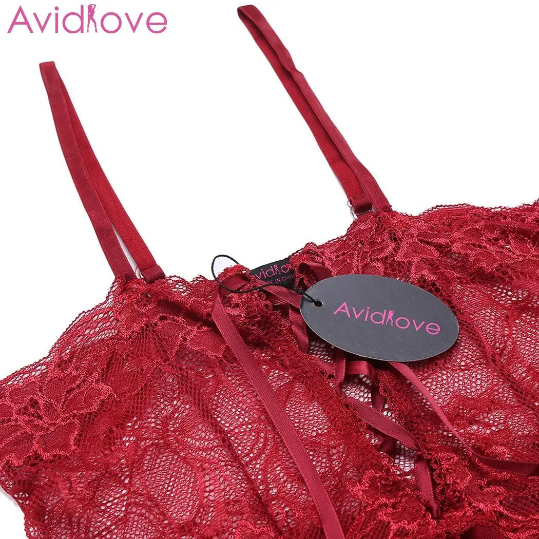 Женское кружевное нижнее белье Avidlove летняя Ночная рубашка большого размера 4