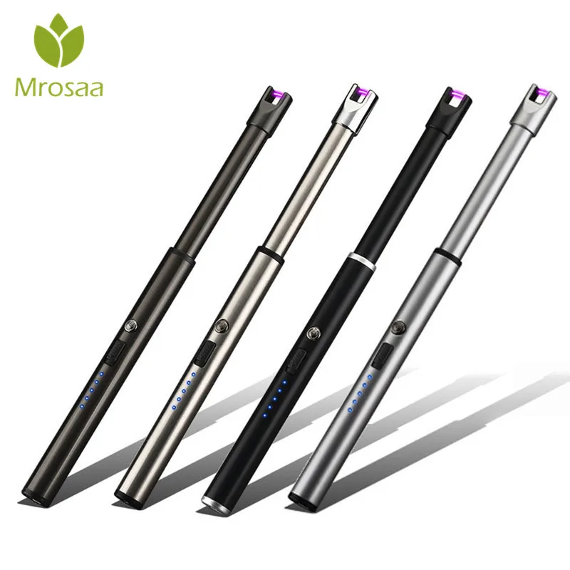 Mrosaa USB перезаряжаемые зажигалки для сигарет длинные кухонные электронные