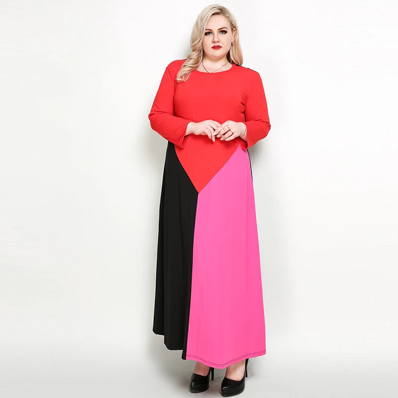 Большие размеры женские длинные платья 5XL 6XL большие женская одежда длинный рукав