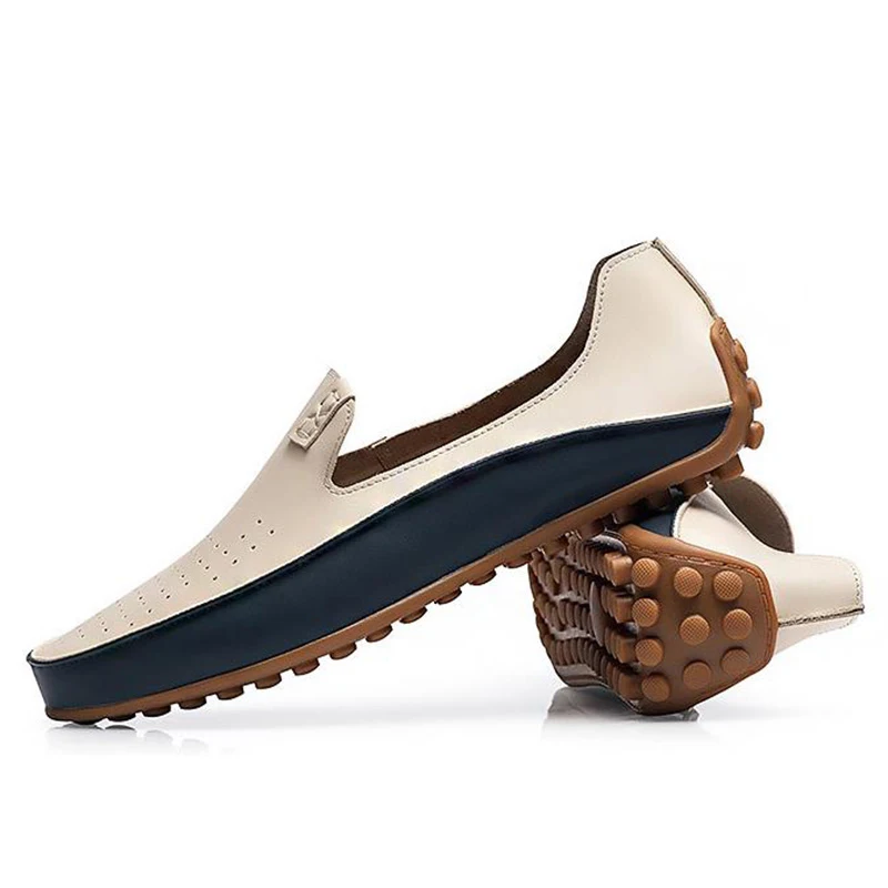 UPUPER Spring Autumn Fashion Leather Loafers Men's Casual Shoes Non-slip Wear-resistant Driving For Men Soft Bottom | Обувь