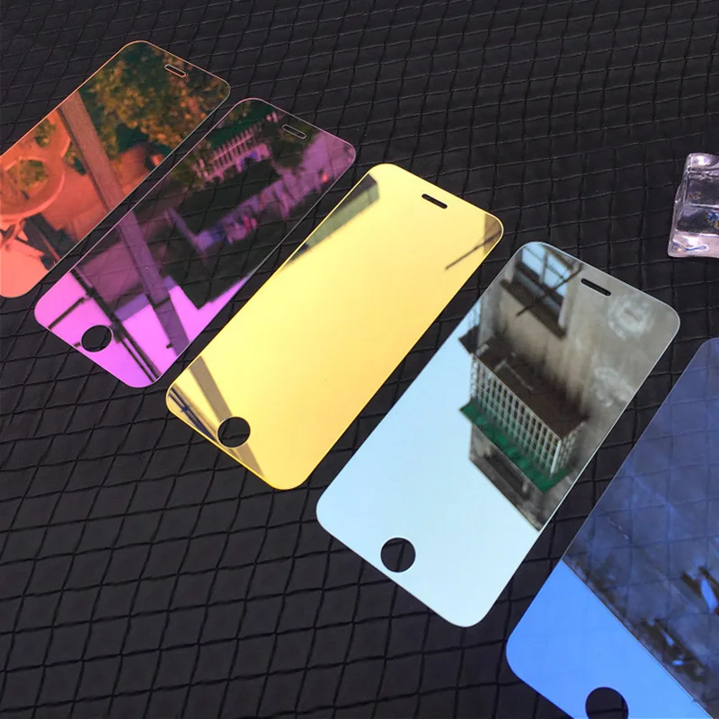 Зеркальное закаленное стекло для iPhone 7 Plus 8 6 6S 5 Полное покрытие изогнутая