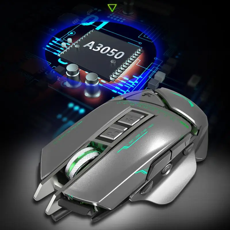 Новая ZERODATE X400GY 11 key USB Проводная оптическая игровая мышь со светодиодный