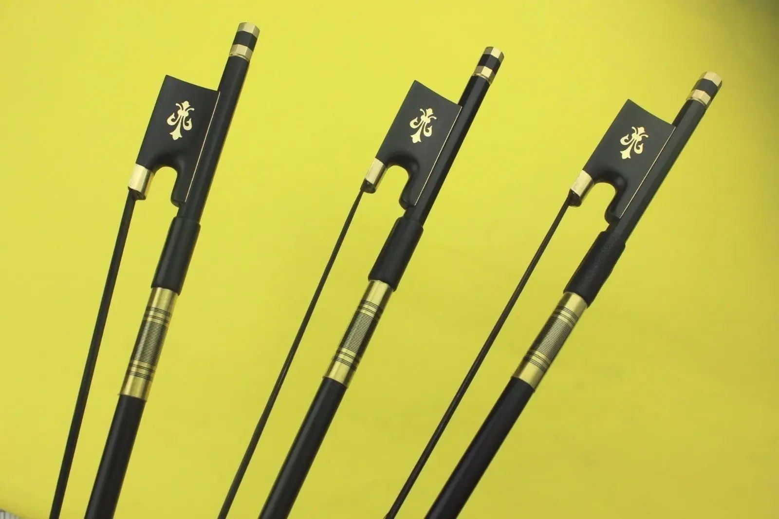 

3pcs New professional 4/4 Carbon fiber violin bow black horse hair Ebony frog
