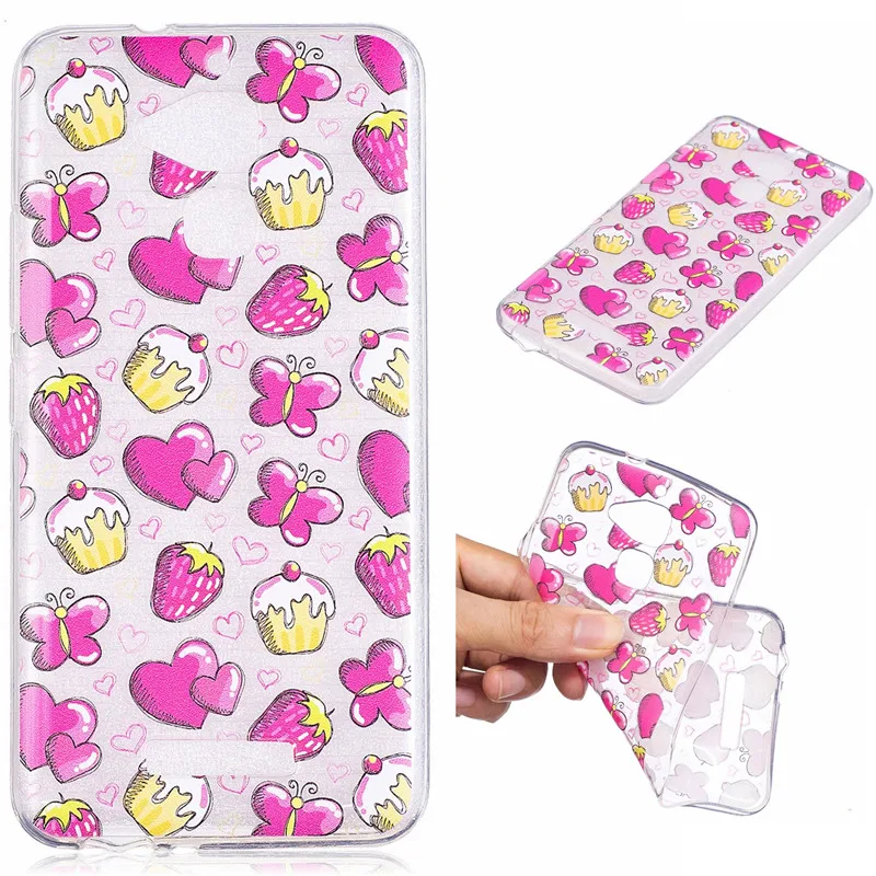 DOITOP Transparent Soft TPU Silicone Case For ASUS Zenfone 3 Max ZC520TL Cover Cute Cartoon Color Painted ZC553KL |