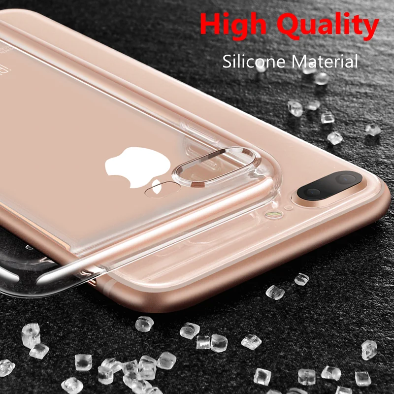 Ультратонкий водонепроницаемый чехол KISSCASE для iPhone 7 8 Plus X XS Max XR прозрачные мягкие