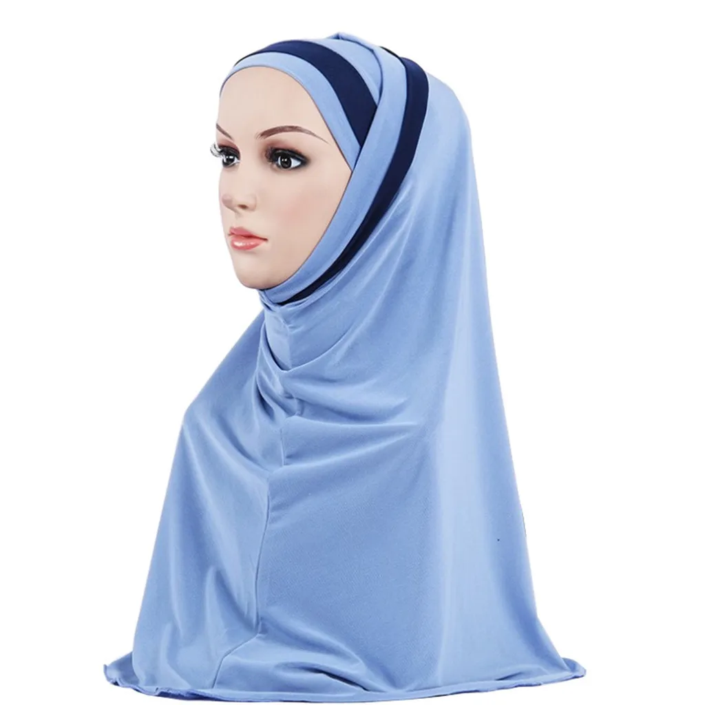 

Muslim New Women Sjaals Voor Dames Hijab Double Loop Slip On Scarf Pull Over Crepe Convenient Shawl Headscarf