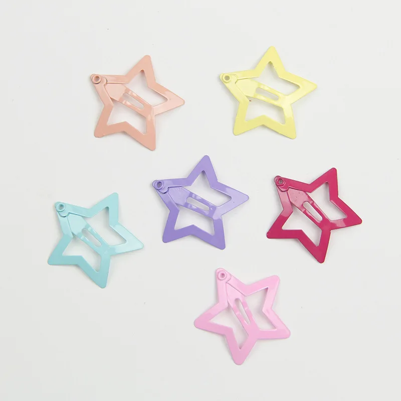 5PCS Japan and South Korea Lovely Heart Five-point Star Children Hairpin Girl Cute Candy Bangs Headdress Accessories Wholesale | Детская