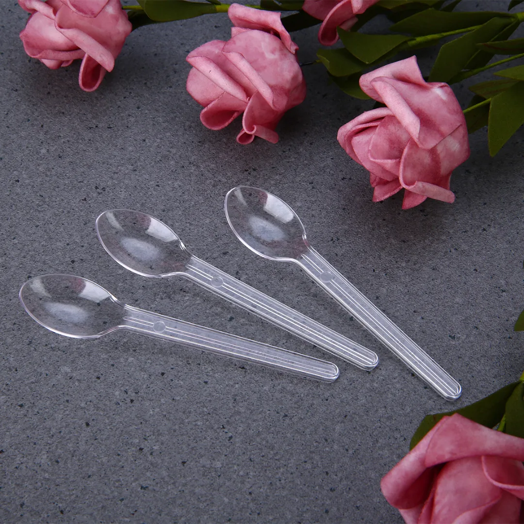 New 25/50pcs Plastic Mini Spoon Disposable Spoons for Coffee Ice Cream Dessert Serving Tool Wedding Party Teaspoon Mayitr |
