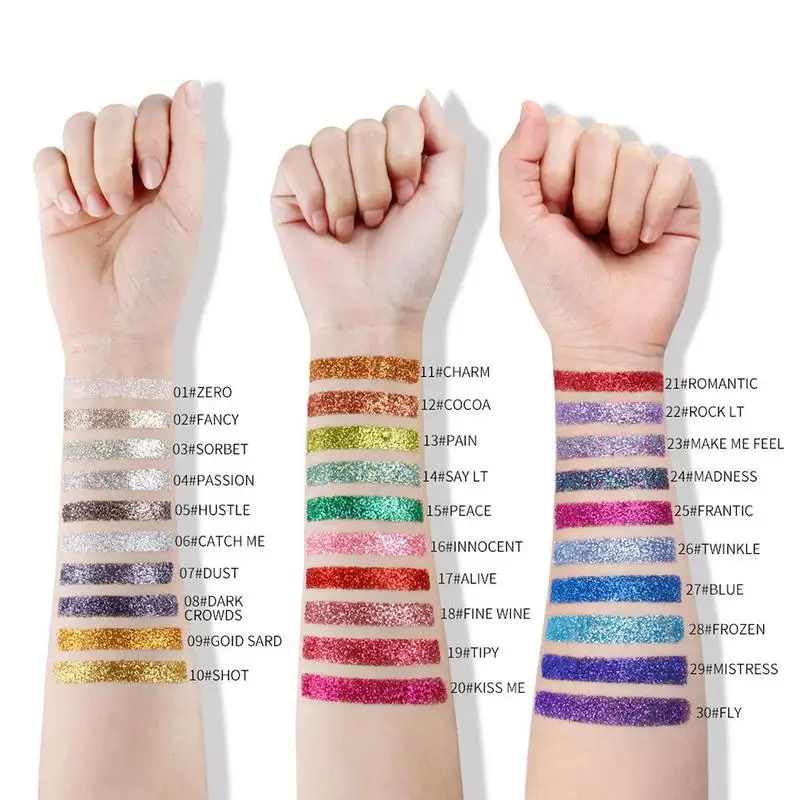 30 цветов блестки пудра для век макияж жемчужная металлическая палитра теней