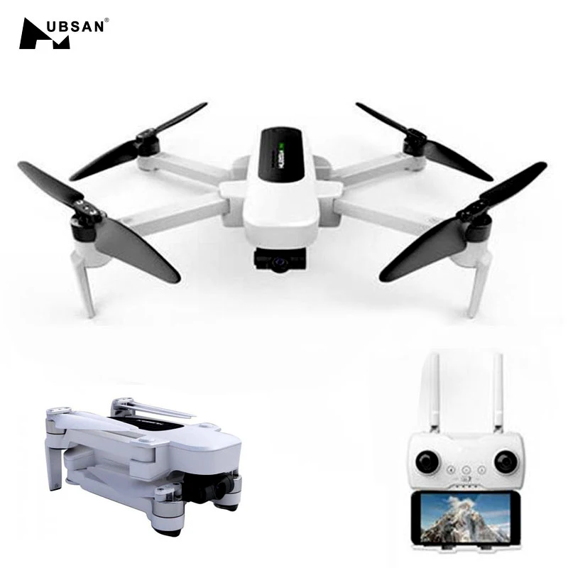 Квадрокоптер Hubsan H117S Zino 4K складной бесщеточный GPS 5 8g Wi Fi FPV с 3 осевым