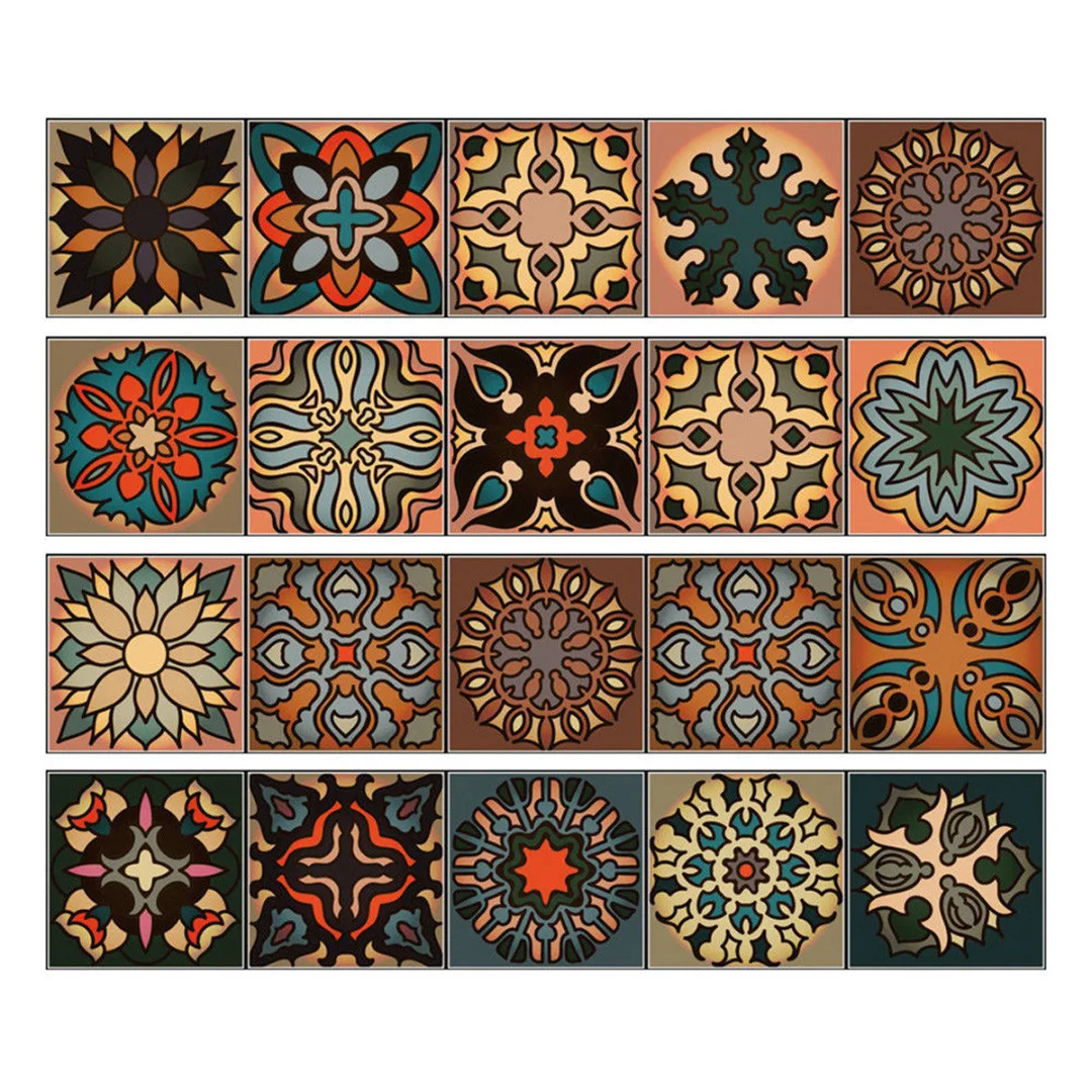 Moroccan Tiles PVC Waterproof Self adhesive Wallpaper Furniture Bathroom DIY Arab Tile Sticker | Дом и сад