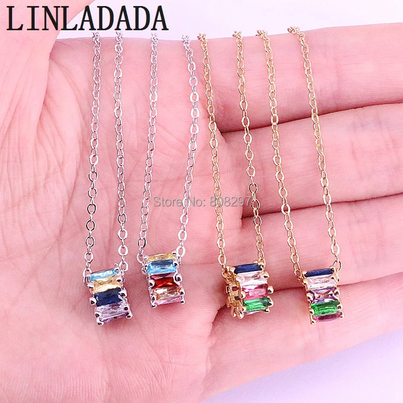 

10Pcs Gold Colors Micro pave cubic zirconia CZ spacer bead jewelry colorful zircon bright necklace