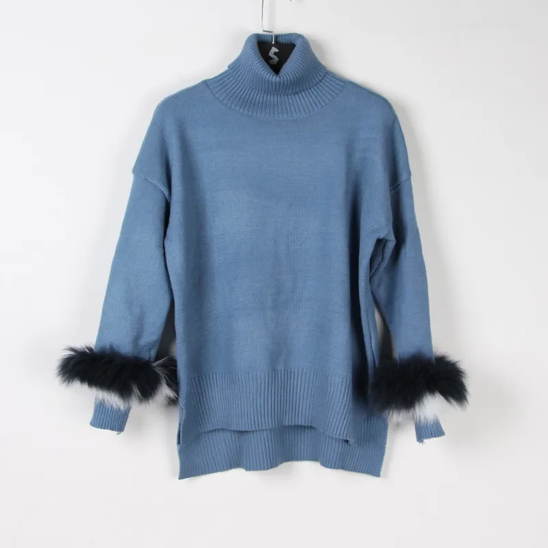 TWOTWINSTYLE Knitted Sweater Women Long Sleeve Turtleneck Asymmetrical Pullover Tops Female Oversized Autumn Casual Fashion 2020 | Женская