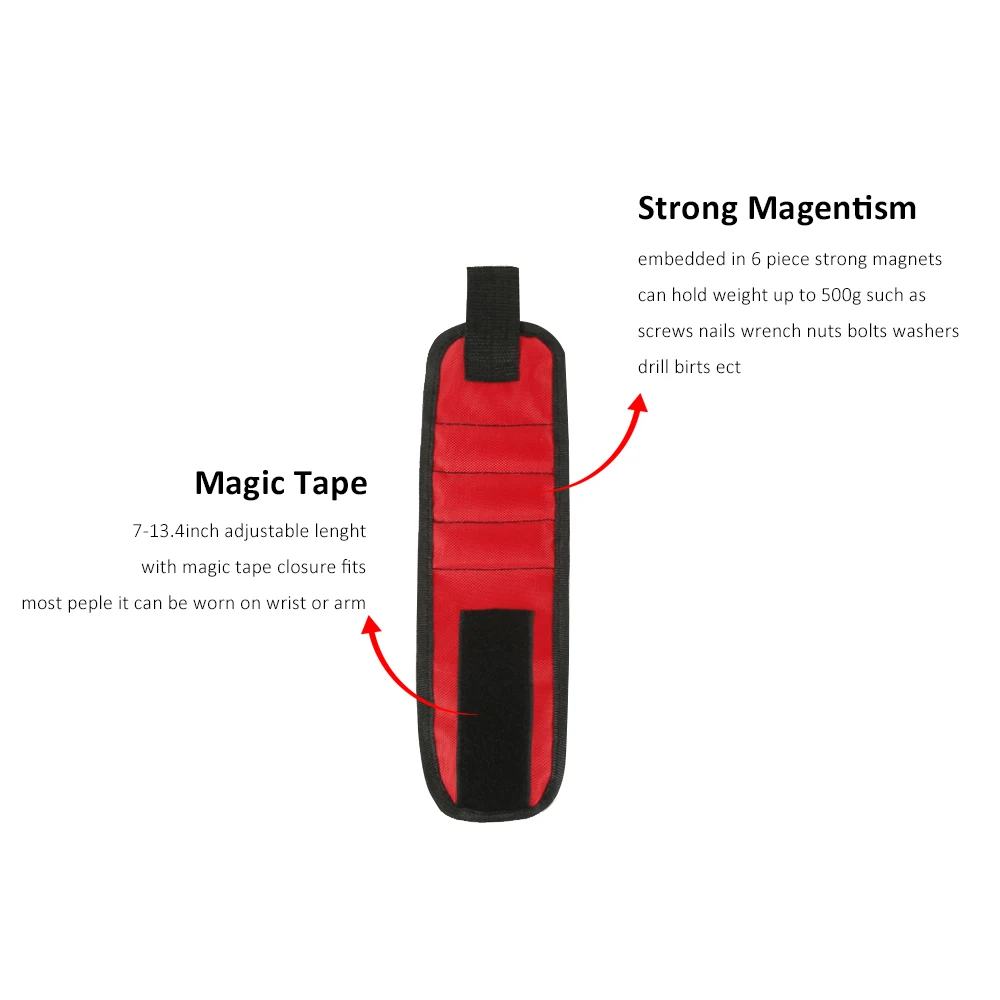 1ks magnetický náramek, taška na nářadí na ruce, nastavitelný - Ruční nářadí - Fotografie 6